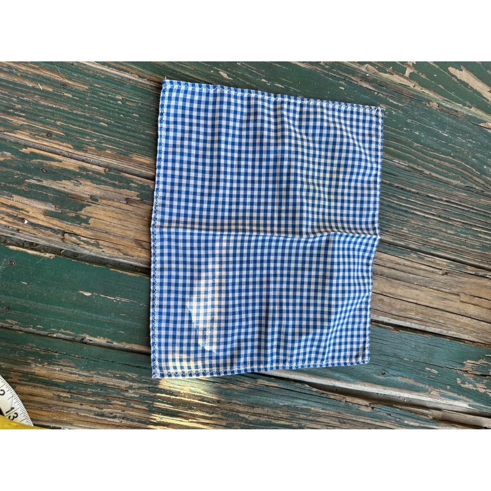 Blue White Gingham Pocket Square Mens Checkered Handkerchief Accessory
